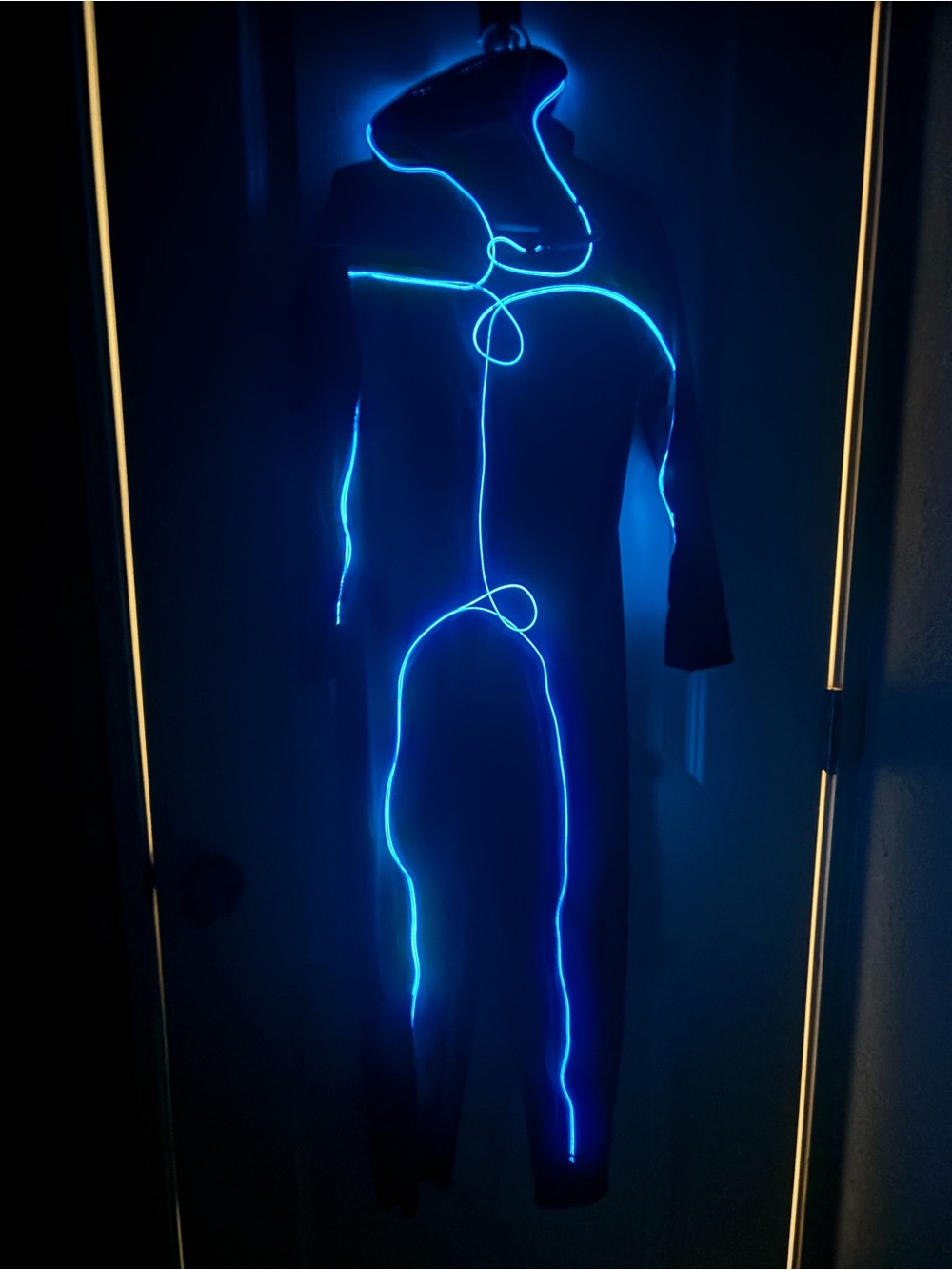 Kids Halloween Blue Light Stick Man Costume-